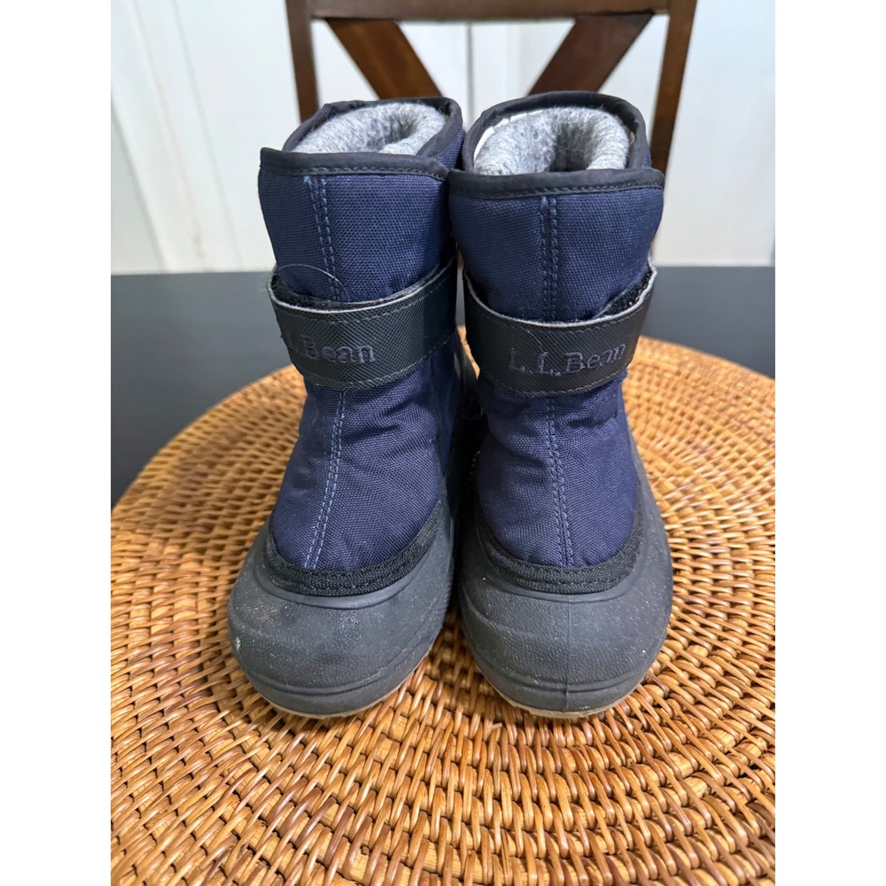 LL Bean Kids Snow Boots Navy Blue Black Fleece Lined Winter Boots - Picture 3 of 7